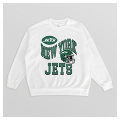 New York Jets Gameday Couture Women's Oversized Hard Earned Premium Fleece Pullover Sweatshirt White - NFL