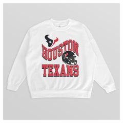 Houston Texans Gameday Couture Women's Oversized Hard Earned Premium Fleece Pullover Sweatshirt White - NFL