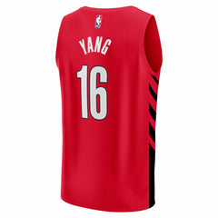 Fanatics - Yang Hansen Portland Trail Blazers Fast Break Replica Jersey - Red - Statement Edition