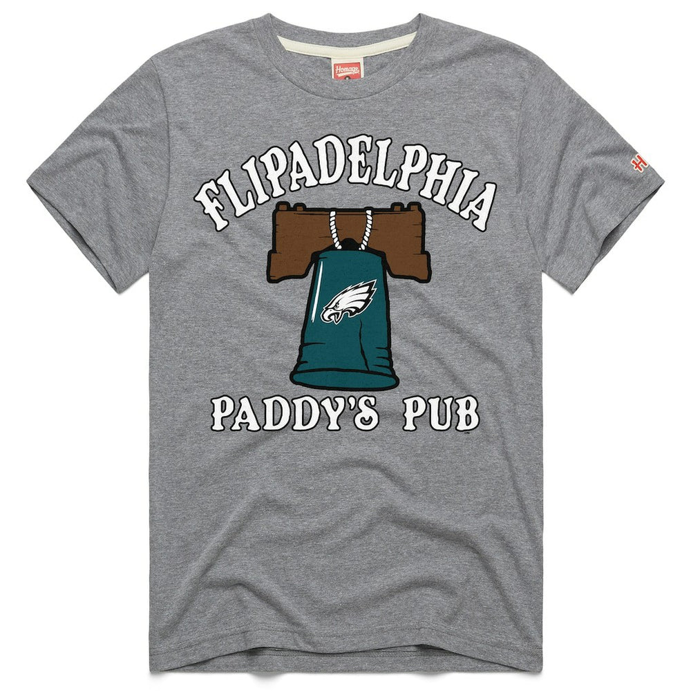 Philadelphia Eagles x It's Always Sunny in Philadelphia Homage Unisex Flipadelphia Paddy's Pub Tri-Blend T-Shirt Gray - NFL