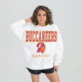 Tampa Bay Buccaneers Gameday Couture Women's Classic Sunday Drives Oversized Premium Fleece Pullover Sweatshirt White - NFL