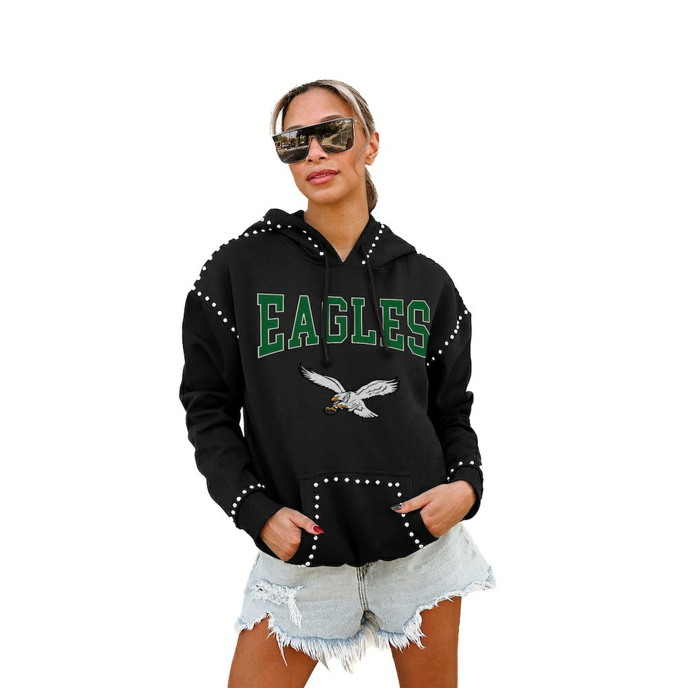 Philadelphia Eagles Gameday Couture Women's Studded Pullover Hoodie Black - NFL