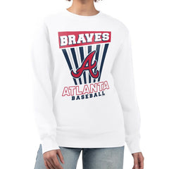 Atlanta Braves Starter Women's Poster Print Team Fleece Pullover Sweatshirt Clearance