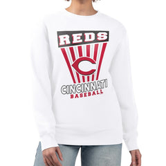 Cincinnati Reds Starter Women's Poster Print Team Fleece Pullover Sweatshirt Sale