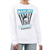 Miami Marlins Starter Women's Poster Print Team Fleece Pullover Sweatshirt Clearance