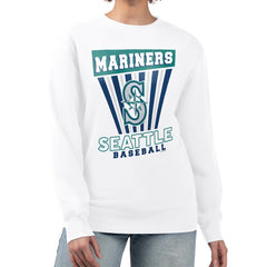 Seattle Mariners Starter Women's Poster Print Team Fleece Pullover Sweatshirt Online