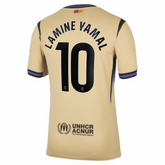 Nike Lamine Yamal Barcelona 2025/26 Away Stadium Replica Jerseys - Gold