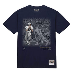 Roger Staubach Dallas Cowboys Moments T-Shirt Navy - Mitchell & Ness