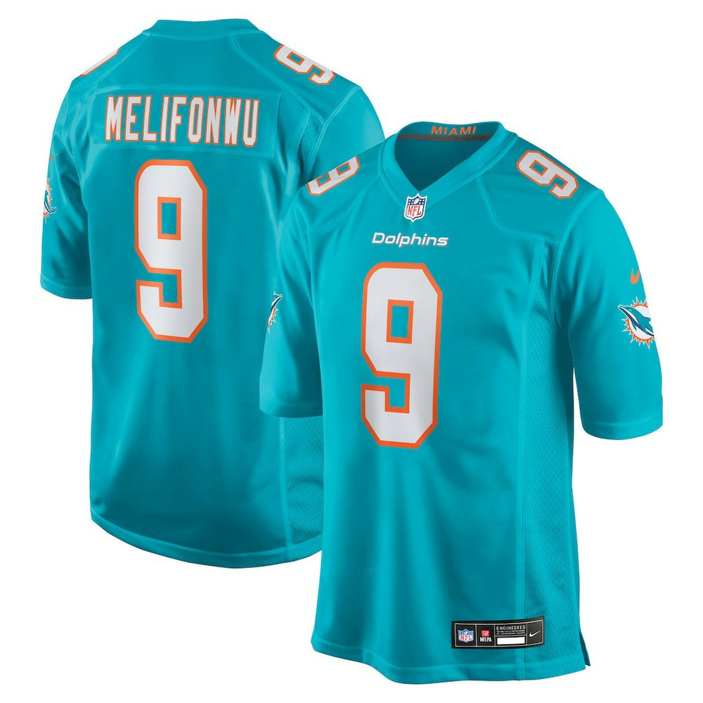 Ifeatu Melifonwu Miami Dolphins Team Game Jersey Aqua - Nike