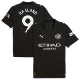 Puma Erling Haaland Manchester City 2025/26 Away Replica Player Jerseys - Black