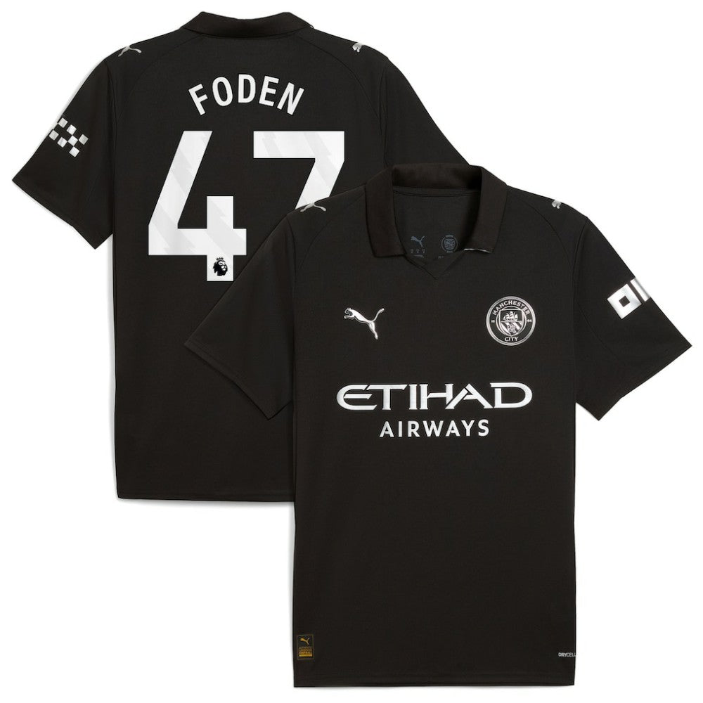 Puma Phil Foden Manchester City 2025/26 Away Replica Player Jerseys - Black