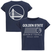 NBA - Golden State Warriors Sportiqe Women's Athletic Club Collection Alana Premium Cropped T-Shirt - Blue