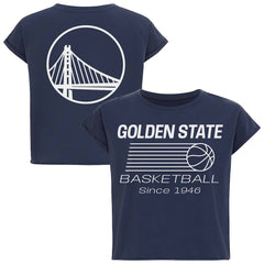 NBA - Golden State Warriors Sportiqe Women's Athletic Club Collection Alana Premium Cropped T-Shirt - Blue