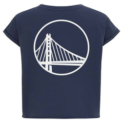 NBA - Golden State Warriors Sportiqe Women's Athletic Club Collection Alana Premium Cropped T-Shirt - Blue