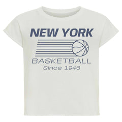 NBA - New York Knicks Sportiqe Women's Athletic Club Collection Alana Premium Cropped T-Shirt - Cream