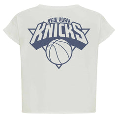 NBA - New York Knicks Sportiqe Women's Athletic Club Collection Alana Premium Cropped T-Shirt - Cream