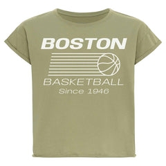 NBA - Boston Celtics Sportiqe Women's Athletic Club Collection Alana Premium Cropped T-Shirt - Kelly Green