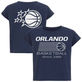 NBA - Orlando Magic Sportiqe Women's Athletic Club Collection Alana Premium Cropped T-Shirt - Navy
