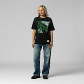 New York Jets Women's Team Dynamic Boyfriend T-Shirt Black - Mitchell & Ness