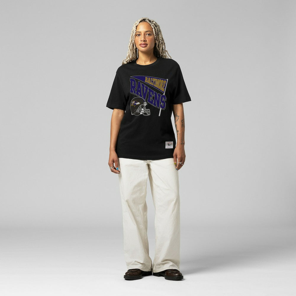 Baltimore Ravens Women's Team Dynamic Boyfriend T-Shirt Black - Mitchell & Ness