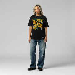 Green Bay Packers Women's Team Dynamic Boyfriend T-Shirt Black - Mitchell & Ness
