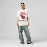 Arizona Cardinals Women's Logo Rise Boyfriend T-Shirt Cream - Mitchell & Ness