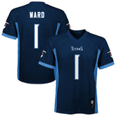 Cameron Ward Tennessee Titans Youth Replica Player Jersey Navy - NFL