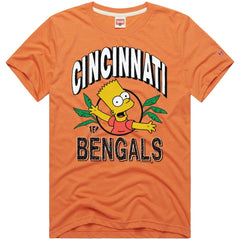 Cincinnati Bengals Homage x The Simpsons Unisex Tri-Blend T-Shirt Orange - NFL