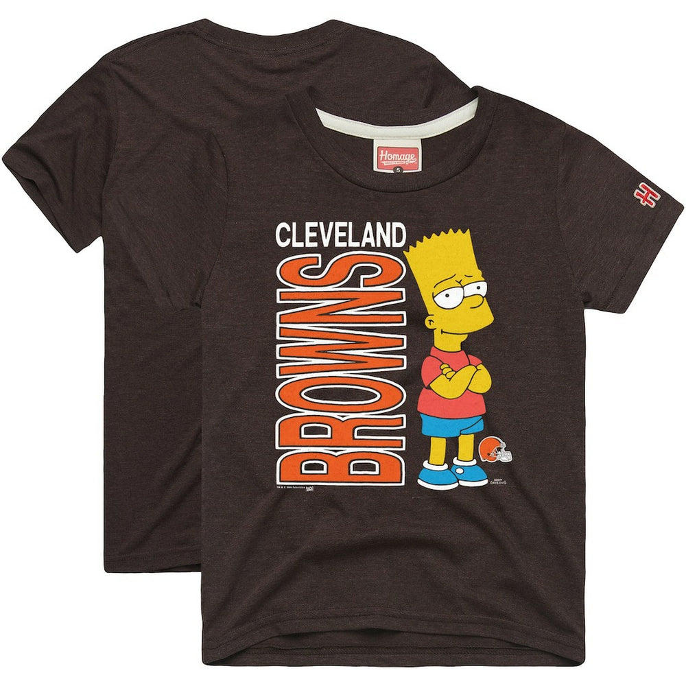 Cleveland Browns Homage x The Simpsons Unisex Tri-Blend T-Shirt Brown - NFL