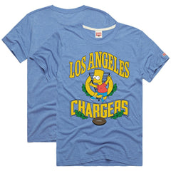Los Angeles Chargers Homage x The Simpsons Unisex Tri-Blend T-Shirt Powder Blue - NFL