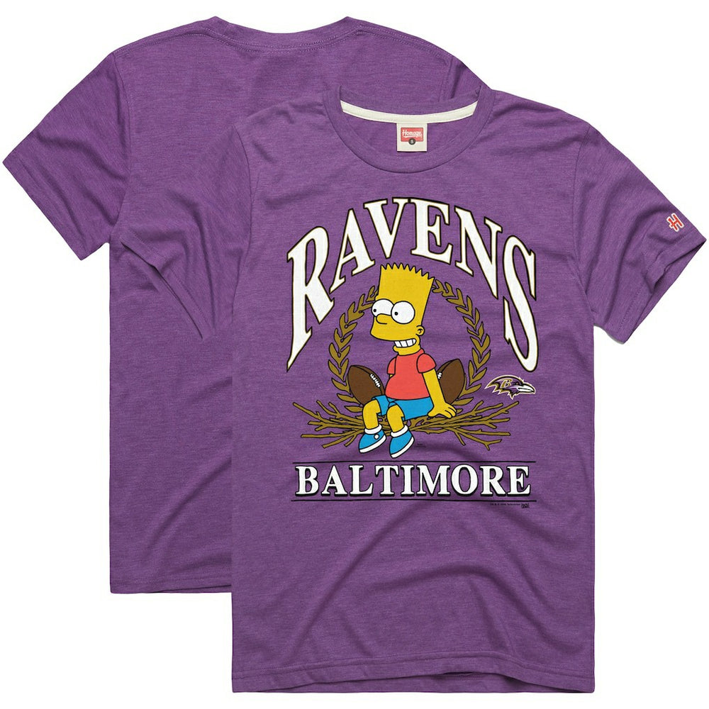 Baltimore Ravens Homage x The Simpsons Unisex Tri-Blend T-Shirt Purple - NFL