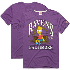 Baltimore Ravens Homage x The Simpsons Unisex Tri-Blend T-Shirt Purple - NFL
