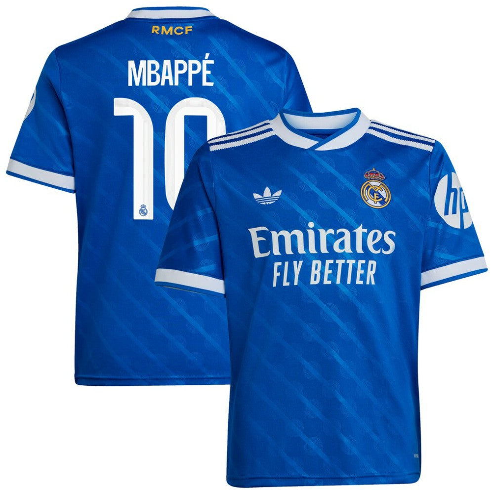 Adidas Kylian Mbappé Real Madrid Youth 2025/26 Third Replica Player Jerseys - Blue