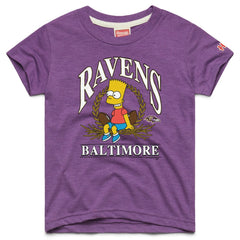 Baltimore Ravens Homage x The Simpsons Youth Tri-Blend T-Shirt Purple - NFL