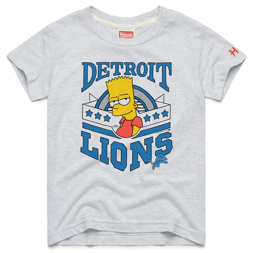 Detroit Lions Homage x The Simpsons Youth Tri-Blend T-Shirt White - NFL