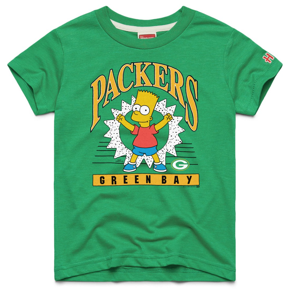 Green Bay Packers Homage x The Simpsons Youth Tri-Blend T-Shirt Kelly Green - NFL