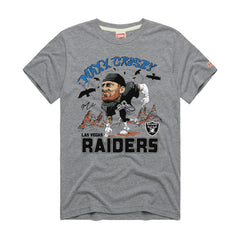 Maxx Crosby Las Vegas Raiders Homage Unisex Caricature Player Graphic Tri-Blend T-Shirt Silver - NFL