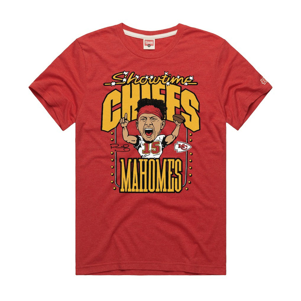 Patrick Mahomes Kansas City Chiefs Homage Unisex Caricature Player Graphic Tri-Blend T-Shirt Red - NFL