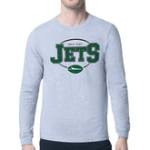 New York Jets Starter Team Track Graphic Long Sleeve T-Shirt Heather Gray - NFL