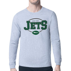 New York Jets Starter Team Track Graphic Long Sleeve T-Shirt Heather Gray - NFL