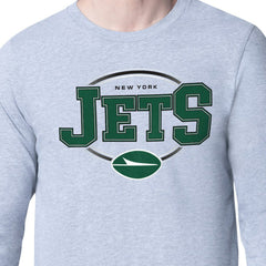 New York Jets Starter Team Track Graphic Long Sleeve T-Shirt Heather Gray - NFL