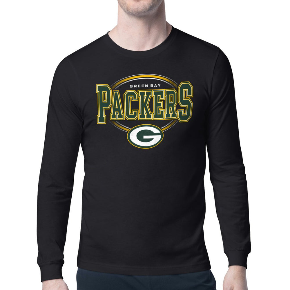Green Bay Packers Starter Team Track Graphic Long Sleeve T-Shirt Black - NFL