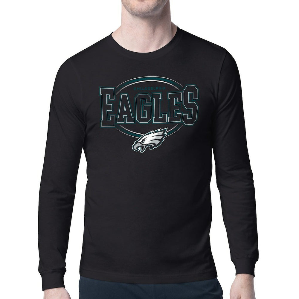 Philadelphia Eagles Starter Team Track Graphic Long Sleeve T-Shirt Black - NFL