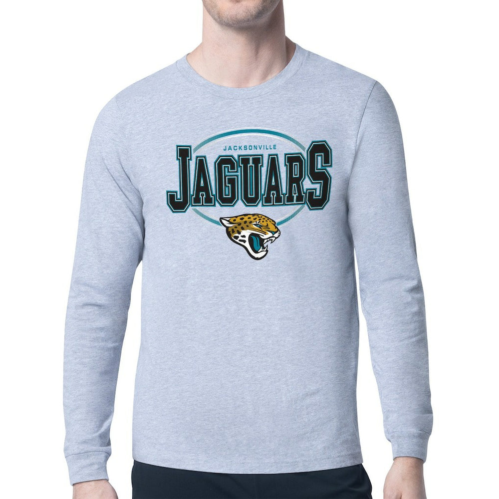Jacksonville Jaguars Starter Team Track Graphic Long Sleeve T-Shirt Heather Gray - NFL
