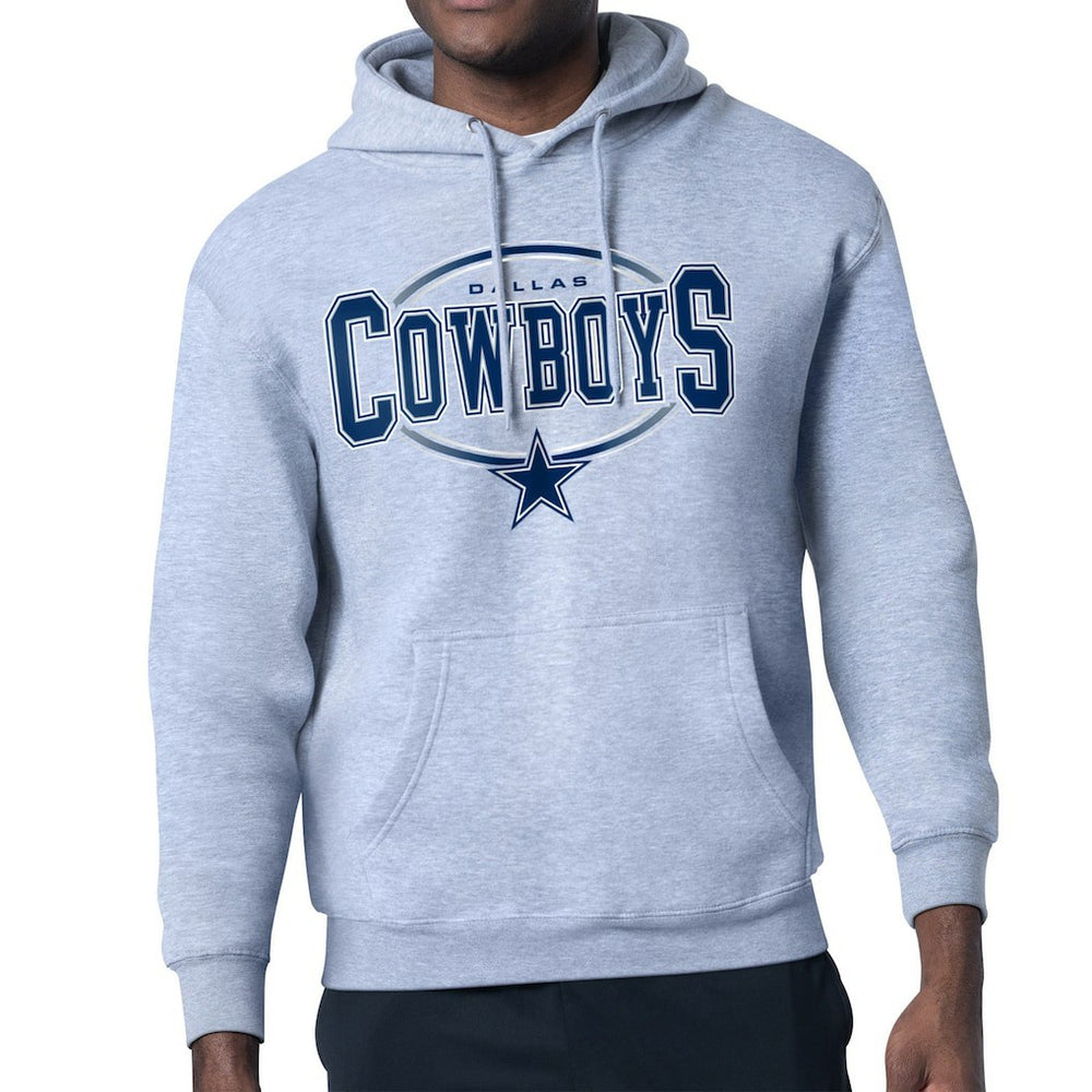 Dallas Cowboys Starter Team Track Graphic Pullover Hoodie Heather Gray - NFL