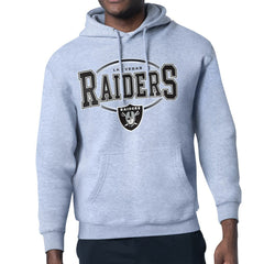 Las Vegas Raiders Starter Team Track Graphic Pullover Hoodie Heather Gray - NFL