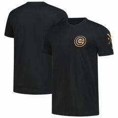 Chicago Cubs New Era Bronze Logo with Cross Bats Established T-Shirt Clearance