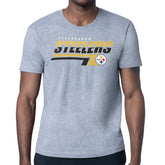 Pittsburgh Steelers Starter Logo Push Graphic T-Shirt Heather Gray - NFL