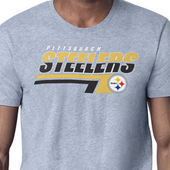 Pittsburgh Steelers Starter Logo Push Graphic T-Shirt Heather Gray - NFL