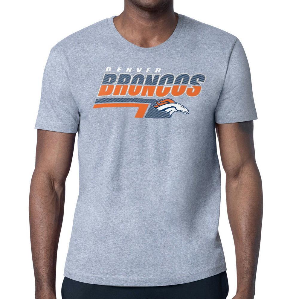 Denver Broncos Starter Logo Push Graphic T-Shirt Heather Gray - NFL